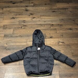 Appaman Black Hooded Puffer Coat for Kids